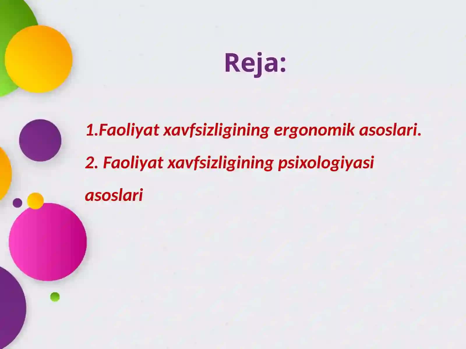 Faoliyat xavfsizligining ergonomik vapsixologiyasiasoslari 2