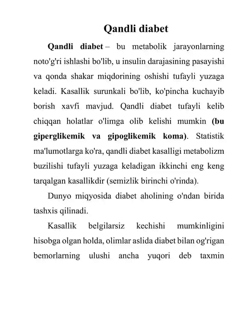 Qandli diabet 2