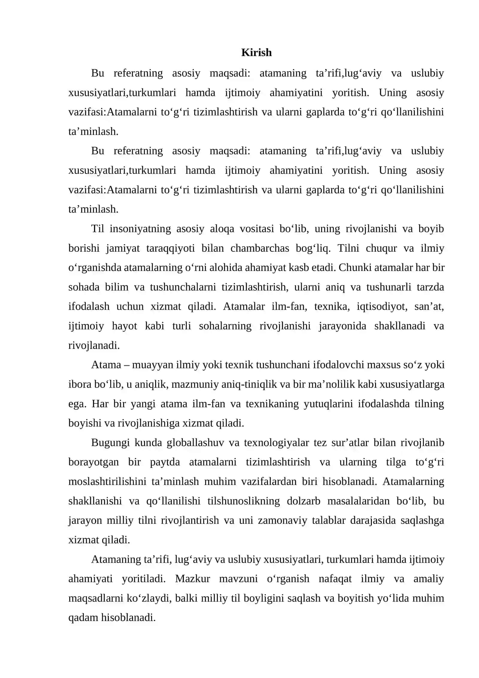 ATAMA HAQIDA TUSHUNCHA 2