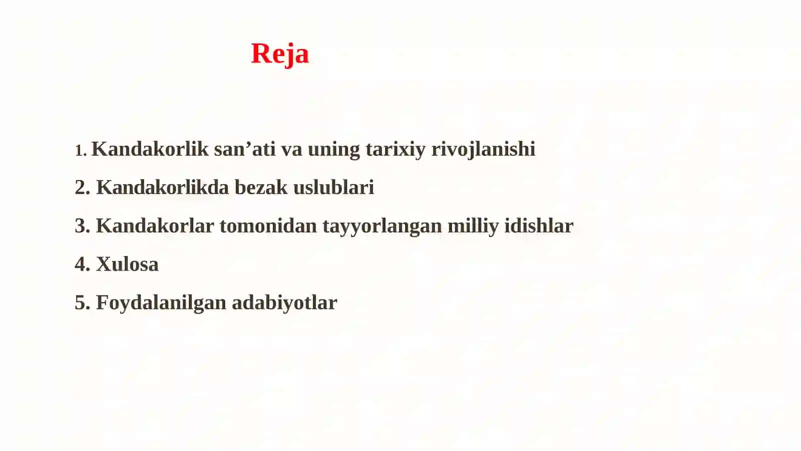 Kandakorlik san'ati va milliy idishlar 2