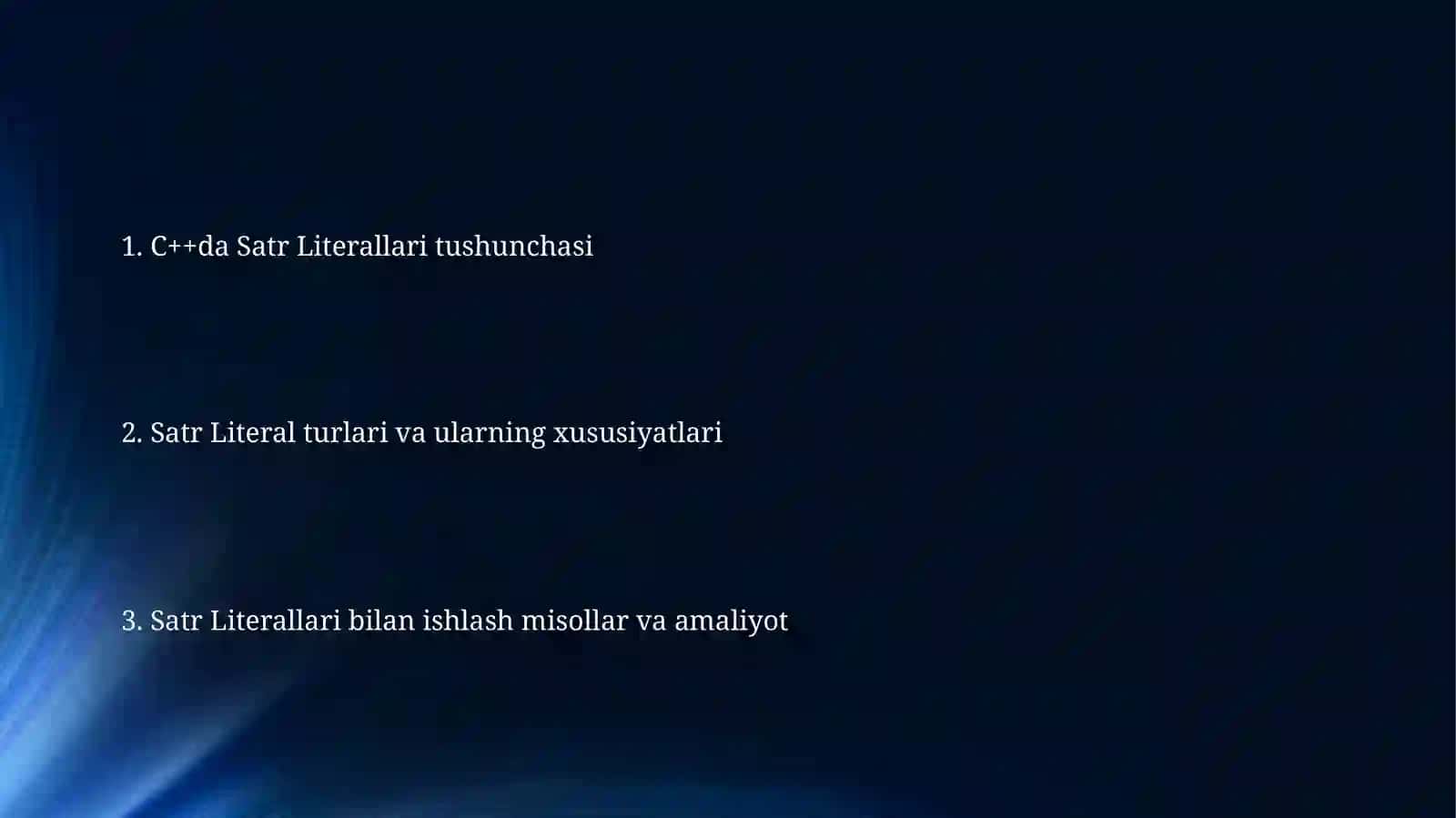 C++ tilida satr kattaliklar 2