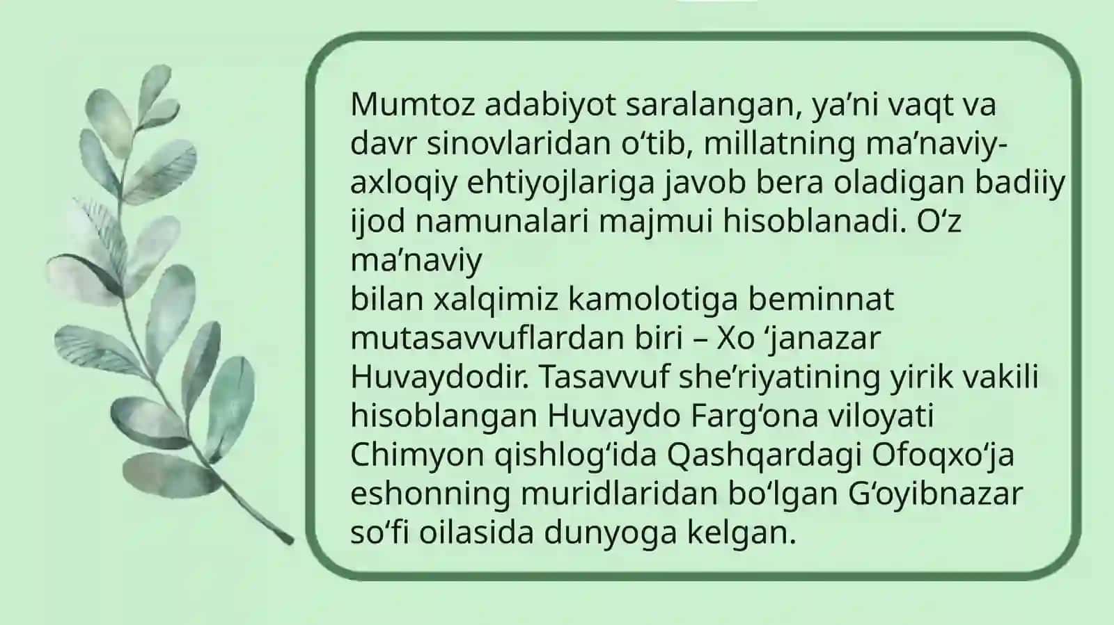Xo'janazar Huvaydo 2
