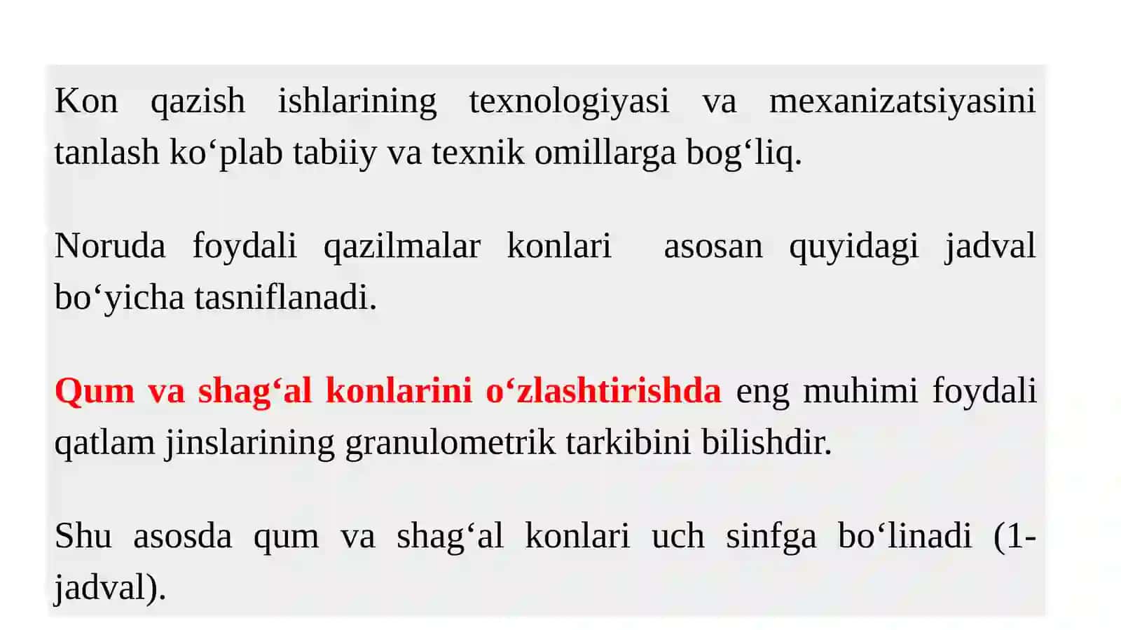 Noruda qurilish foydali qazilma konlari 2