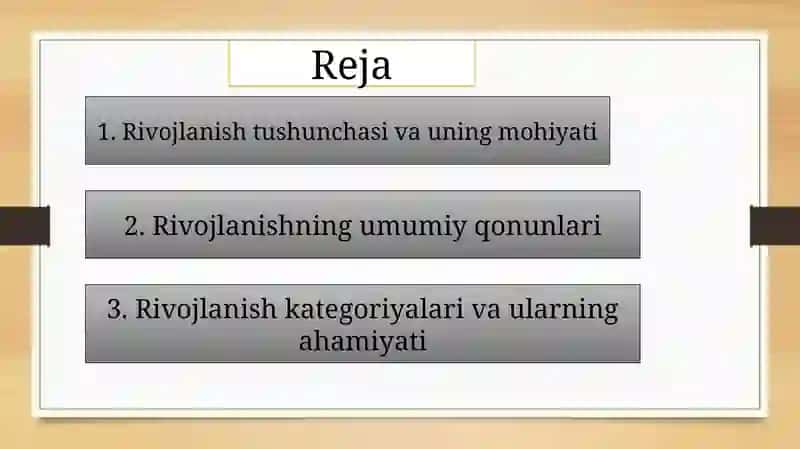 Rivojlanishning umumiy qonunlari va kategoryalari 2