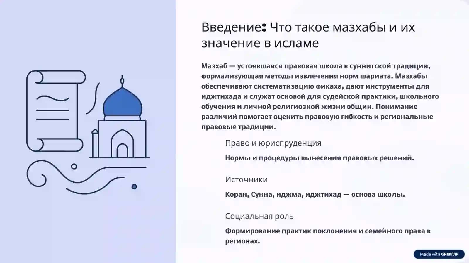 Самостоятельная работа Маликитский, шафиитский и ханбалитский мазхабы — сравнительная характеристика 2