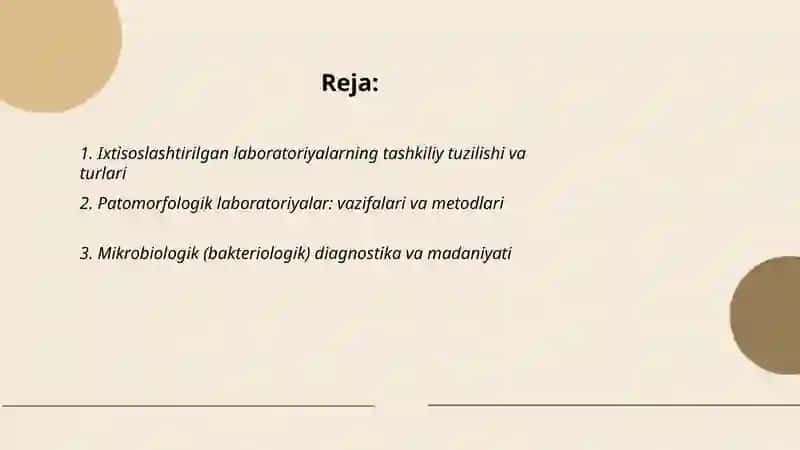 Sogʻliqni saqlash tizimidagi ixtisoslashtirilgan labaratoriyalar 2