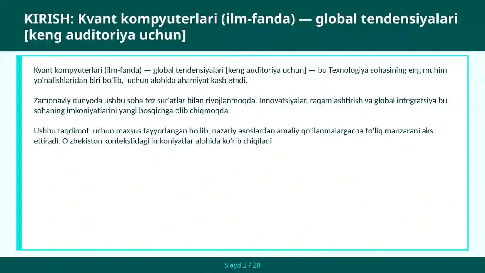 Kvant kompyuterlari (ilm-fanda) - global tendensiyalari [keng auditoriya uchun] 2