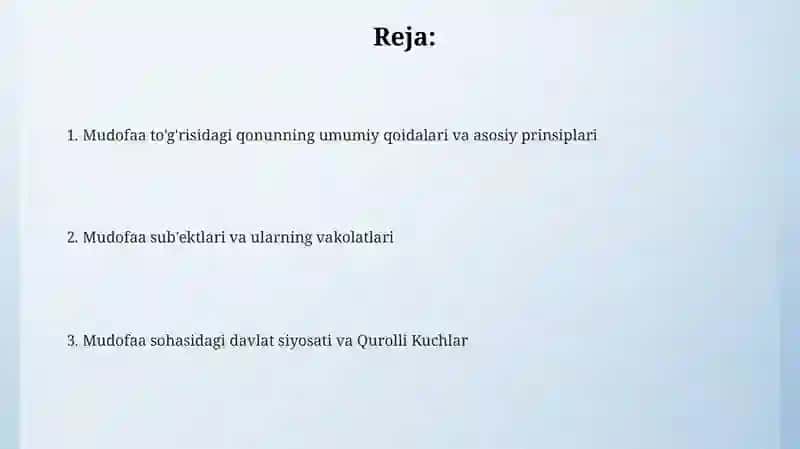 Mudofaato‘g‘risida”giqonunningumumiyqoidalarivaasosiyvazifalari 2