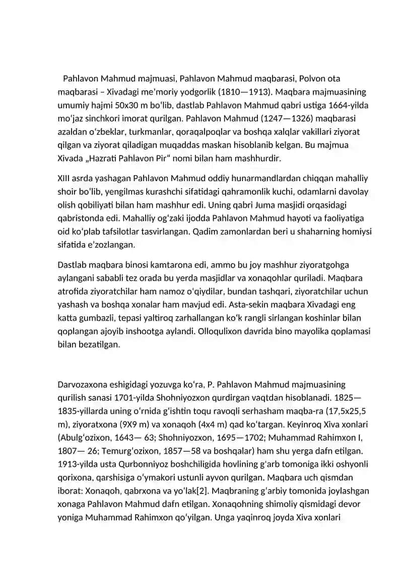 Pahlavon Mahmud uy muzeyi 2