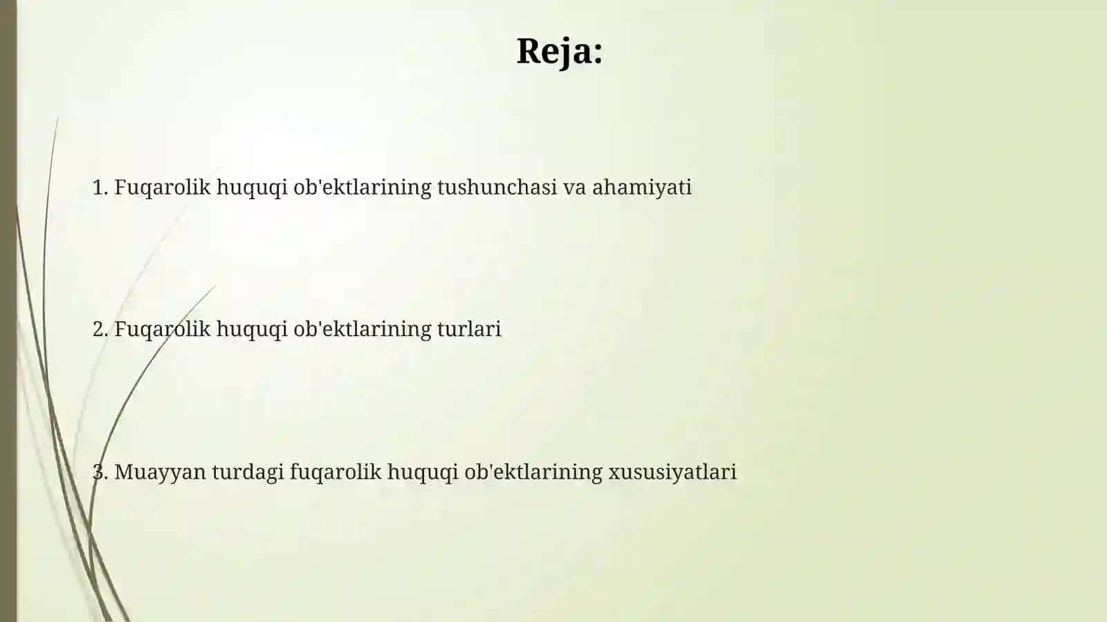 Fuqarolikhuquqningobyektlari 2