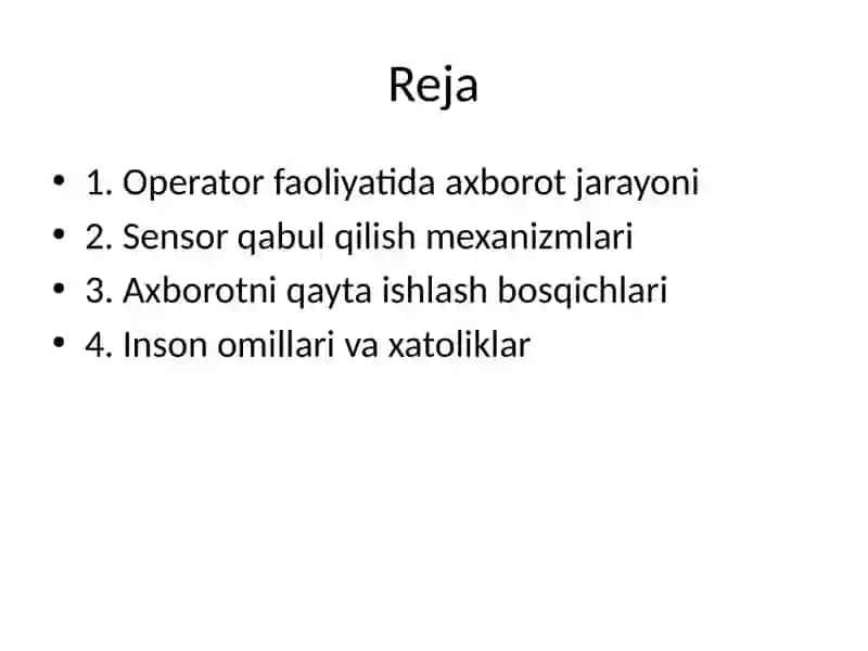 Operatorning axborotlarni qabul qilishi 2