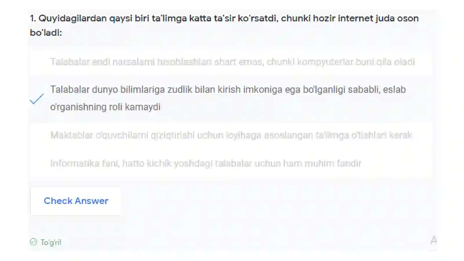 Google for Education TEST 2