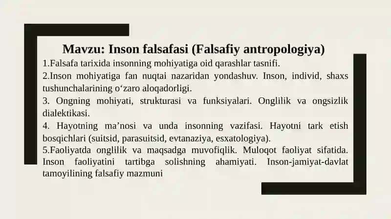 Insonfalsafasi (Falsafiyantropologiya) 2