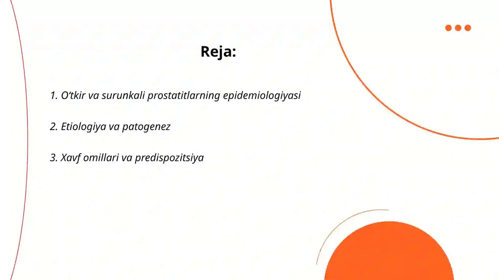 O‘tkir va surunkali prostatitlar 2