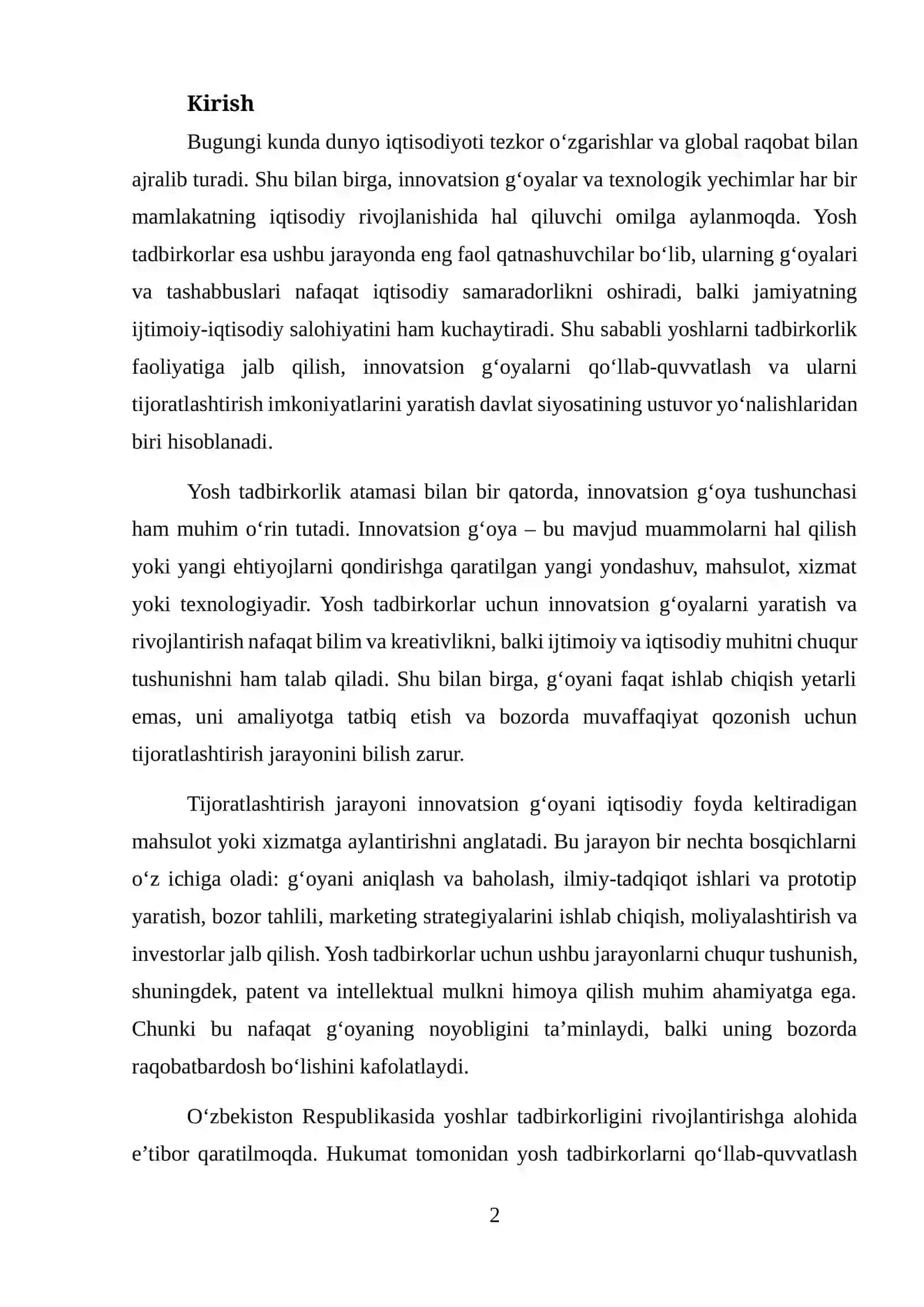 YOSH TADBIRKORLIKDA INNOVATSION G‘OYALARNI TIJORATLASHTIRISH YO‘LLARI 2
