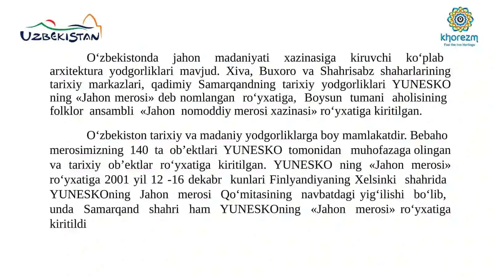O‘zbekistonning tarixiy shaharlari 2