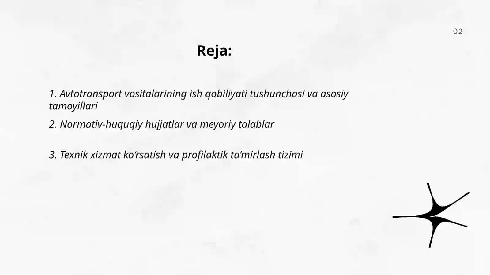 Avtotransport vositalarining ish qobilyatini boshqarishning asoslari va meyorlari 2