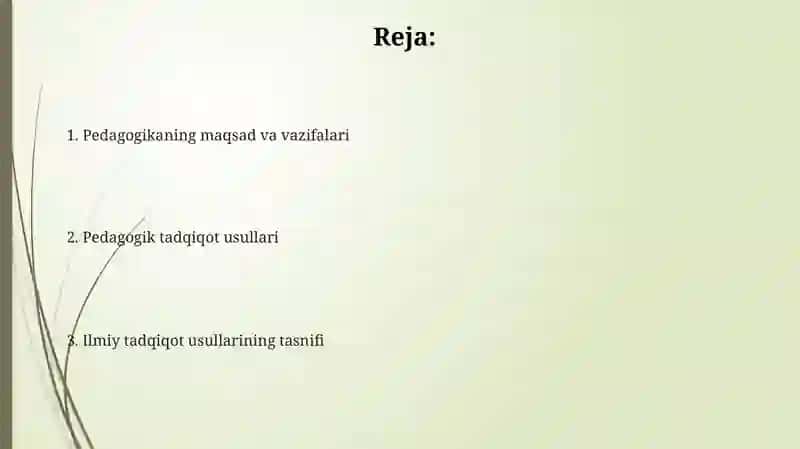 Pedagogika fanining maqsadi vazifalari va ilmiy tadqiqot metodlari tasnifi 2