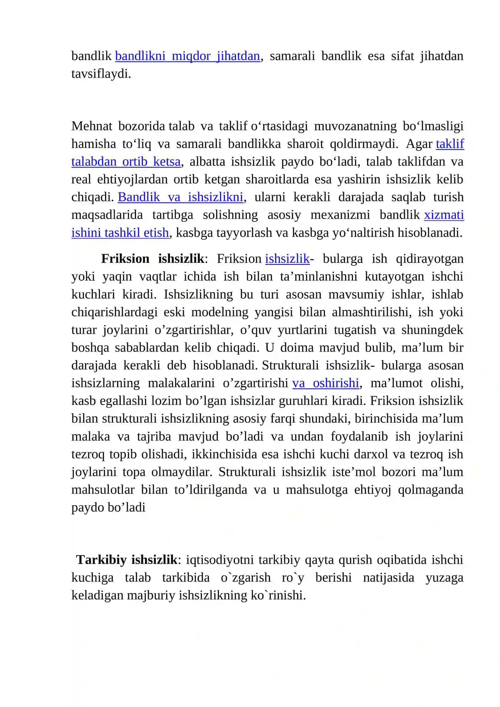 Ishsizlik: Iqtisodiy muammolari 2