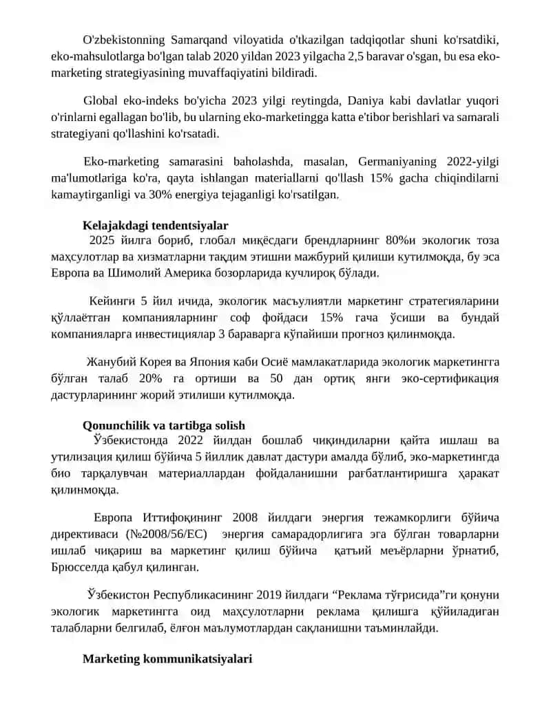 Эко-маркетингнинг тамойиллари ва амалиёти 2