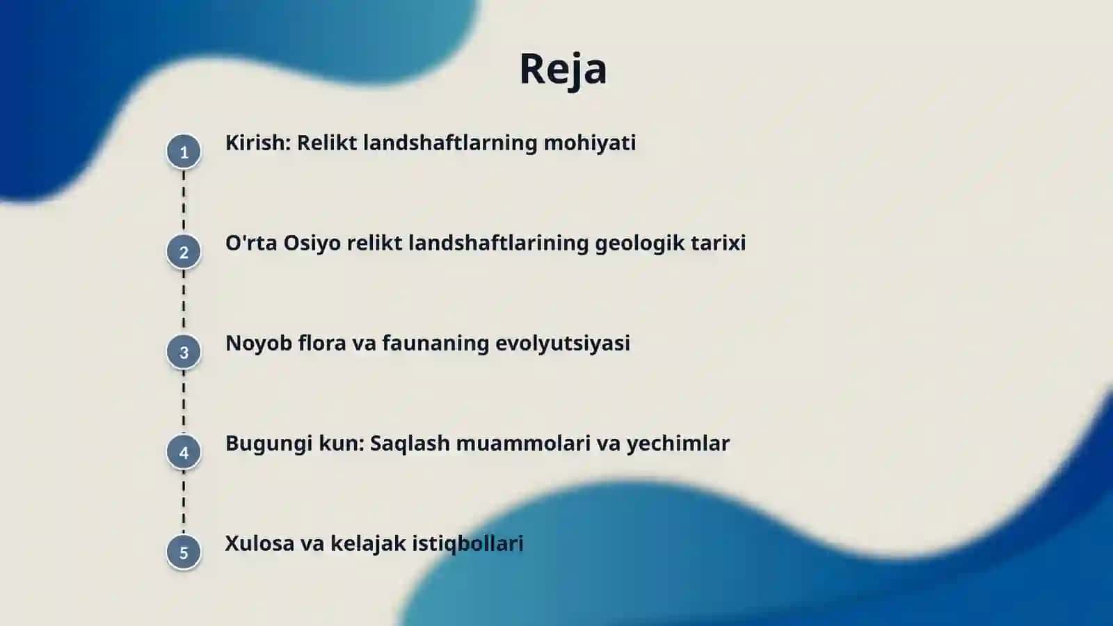 Oʻrta Osiyoning relikt landshaftlari. Muzlik davridan saqlanib qolgan noyob flora va fauna makonlari. 2