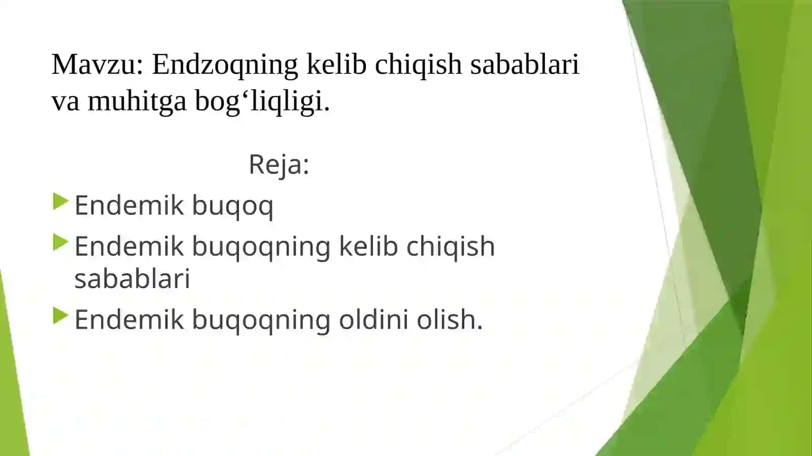 Yosh fiziologiyasi fanidan taqdimot 2