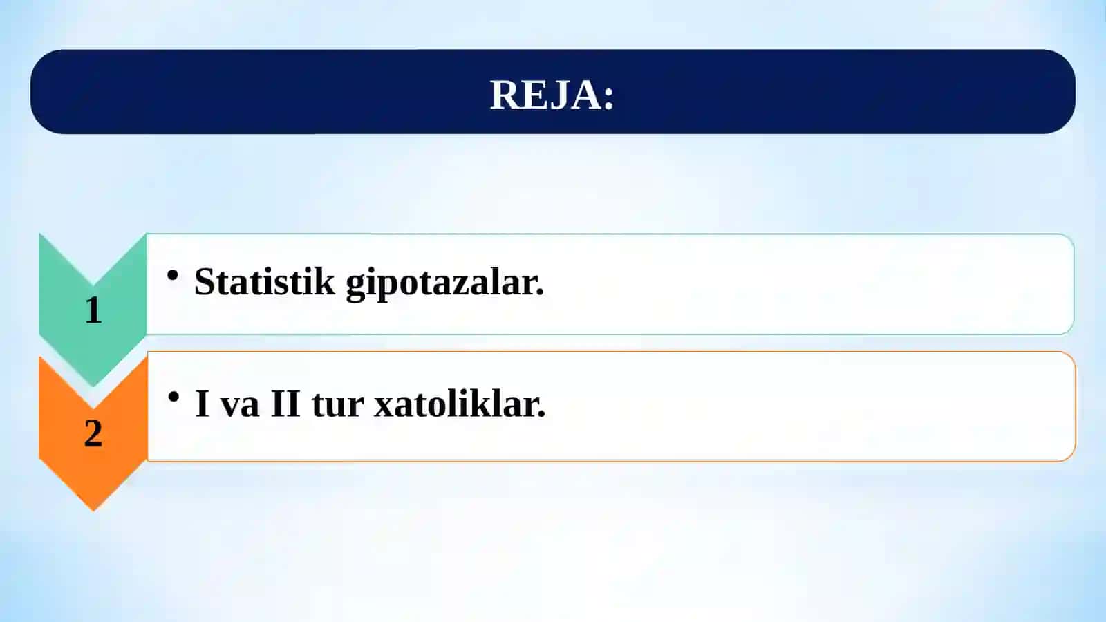 Statistik gipotezalar 2