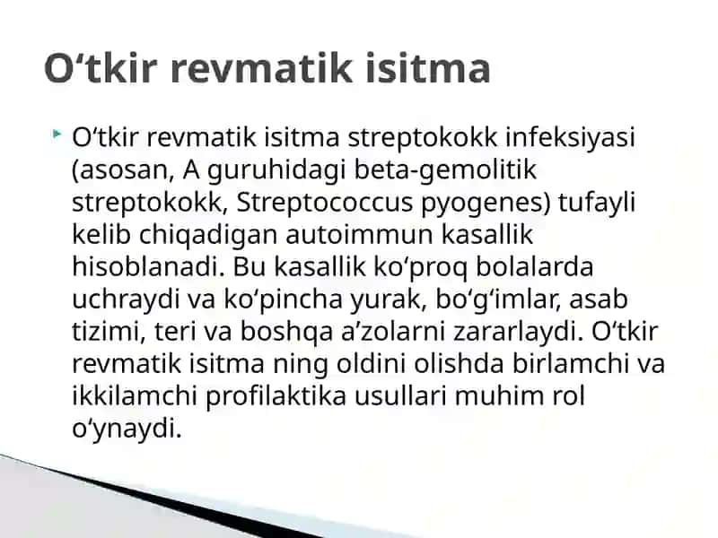 Oʻtkir revmatik isitma 2