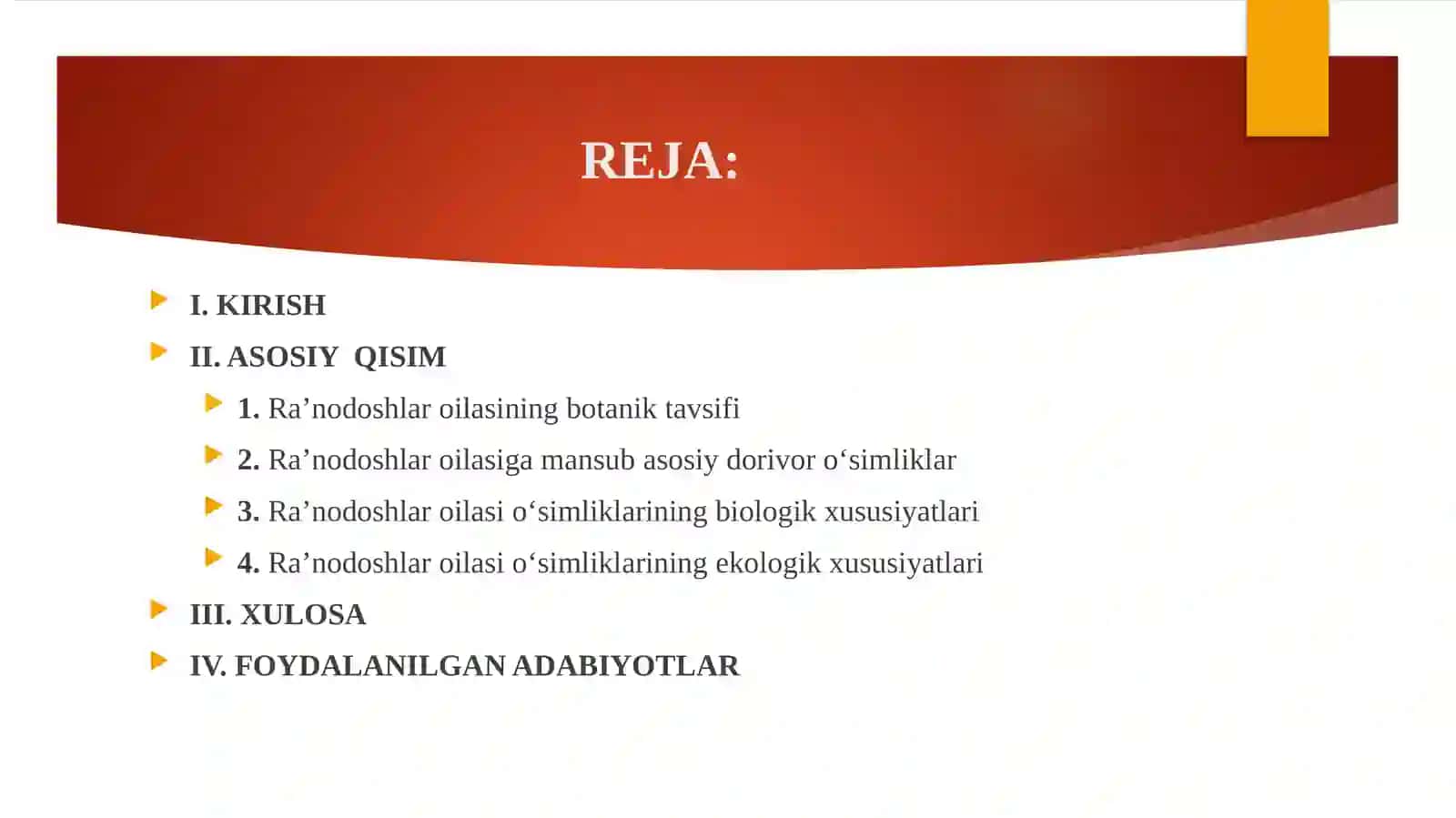 Raʼnodoshlar oilasiga mansub dorivor oʻsimliklar biologiyasi va ekologiyasi 2
