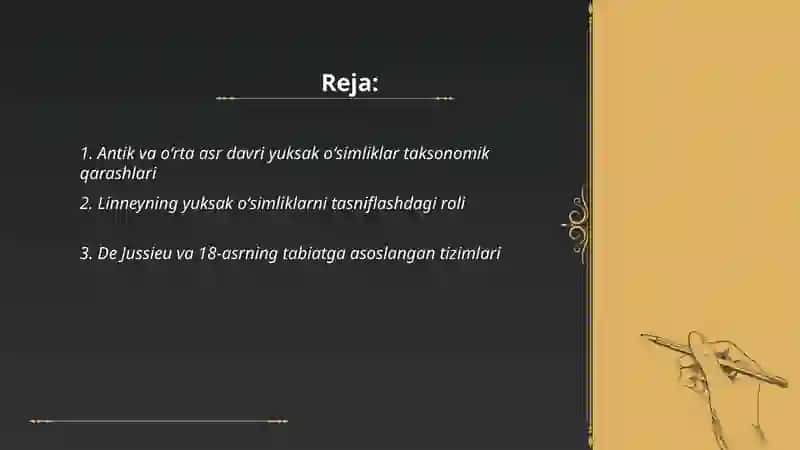 Yuksak oʻsimliklarning taksonomik tarixi 2