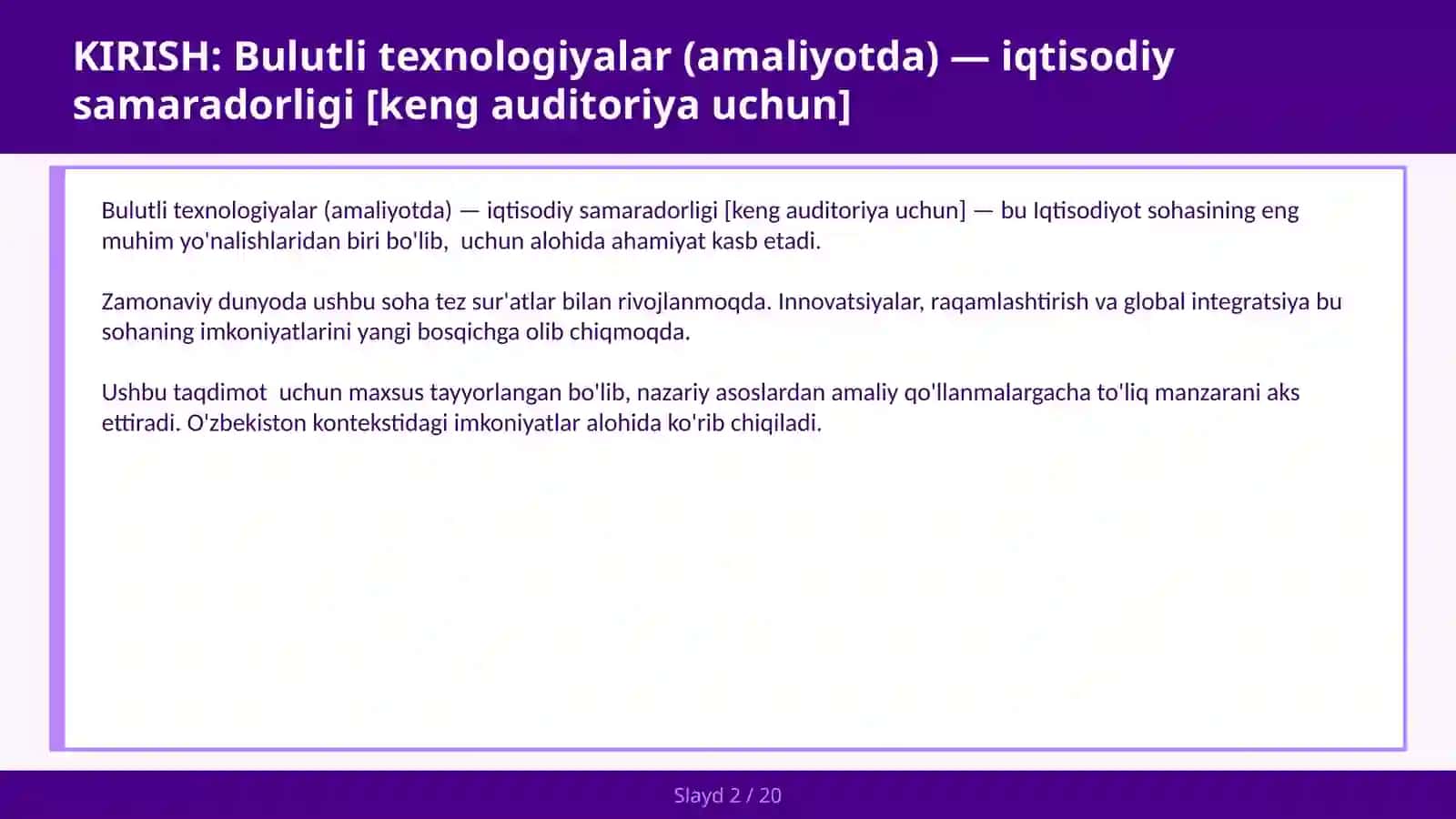 Bulutli texnologiyalar (amaliyotda) — iqtisodiy samaradorligi [keng auditoriya uchun] 2