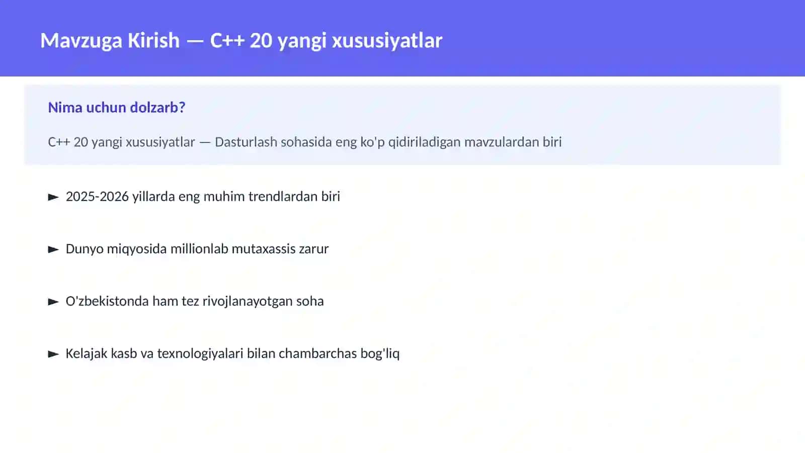 C++ 20 yangi xususiyatlar 2