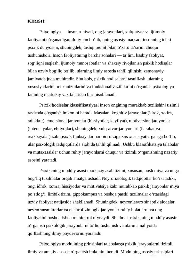 Psixik hodisalar klassifikatsiyasi 2