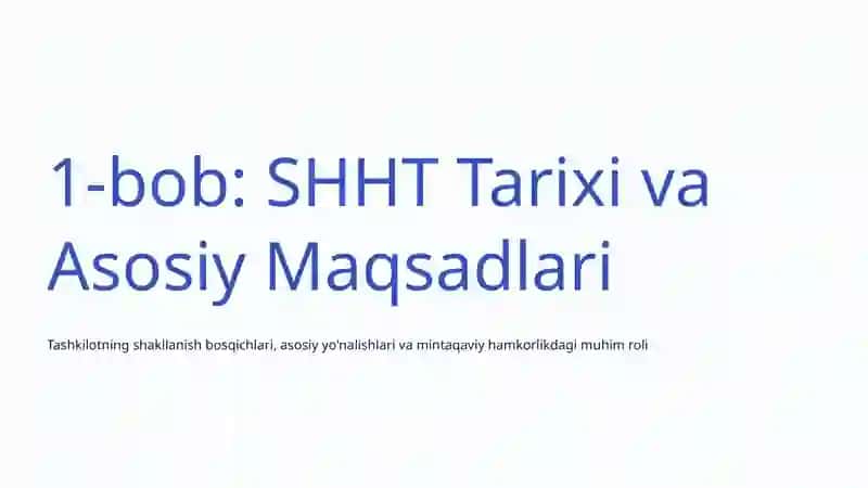 Shanxay Hamkorlik Tashkiloti (SHHT) 2