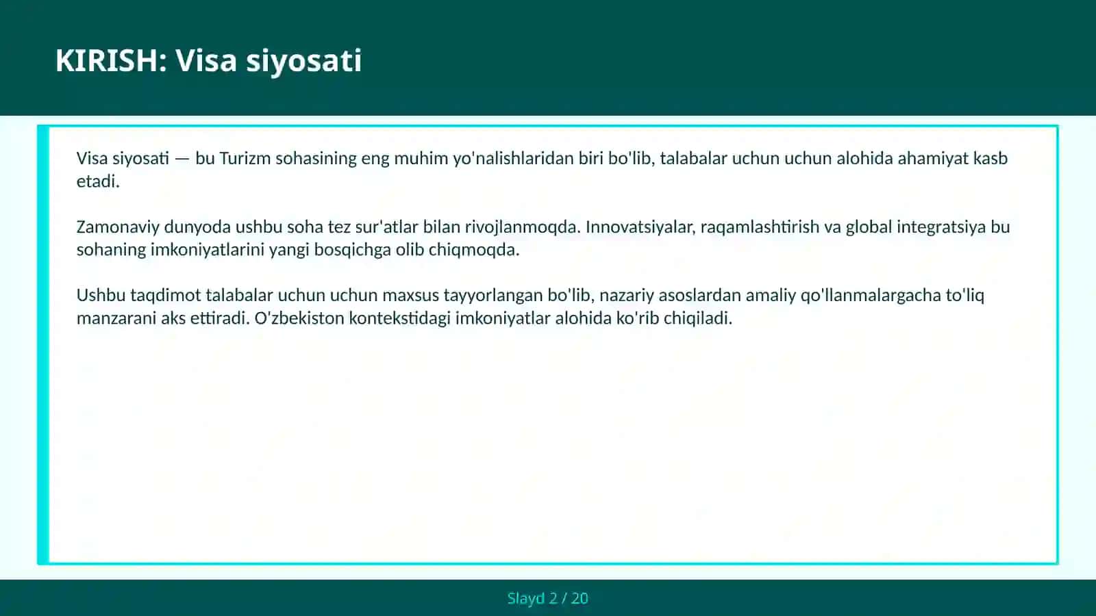 VISA SIYOSATI 2