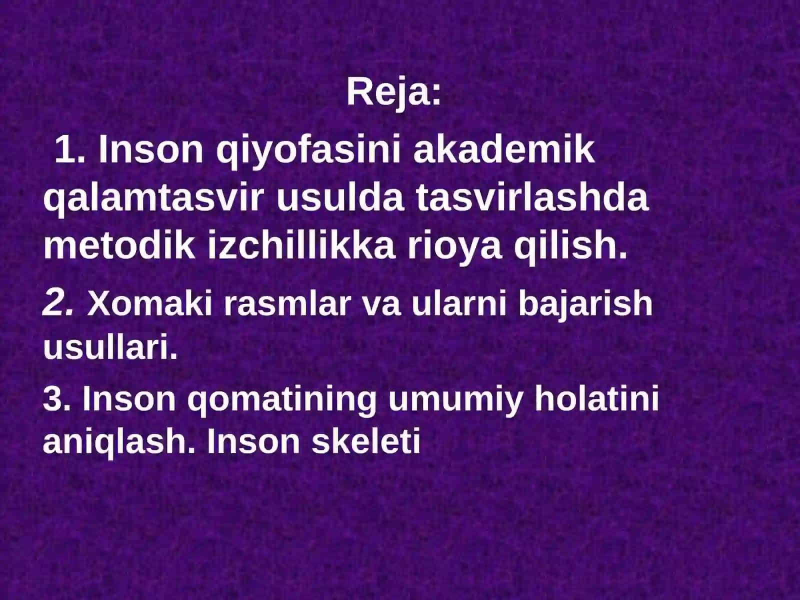 Odam gavdasi va tuzilishi, Inson qiyofasini akademik qalamtasvir.ppt 2