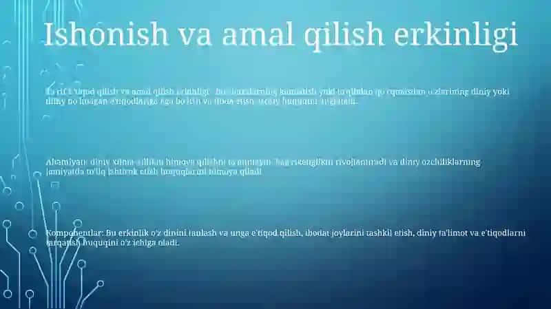 Vijdon Va E'Tiqod Erkinligining Tarifi 2