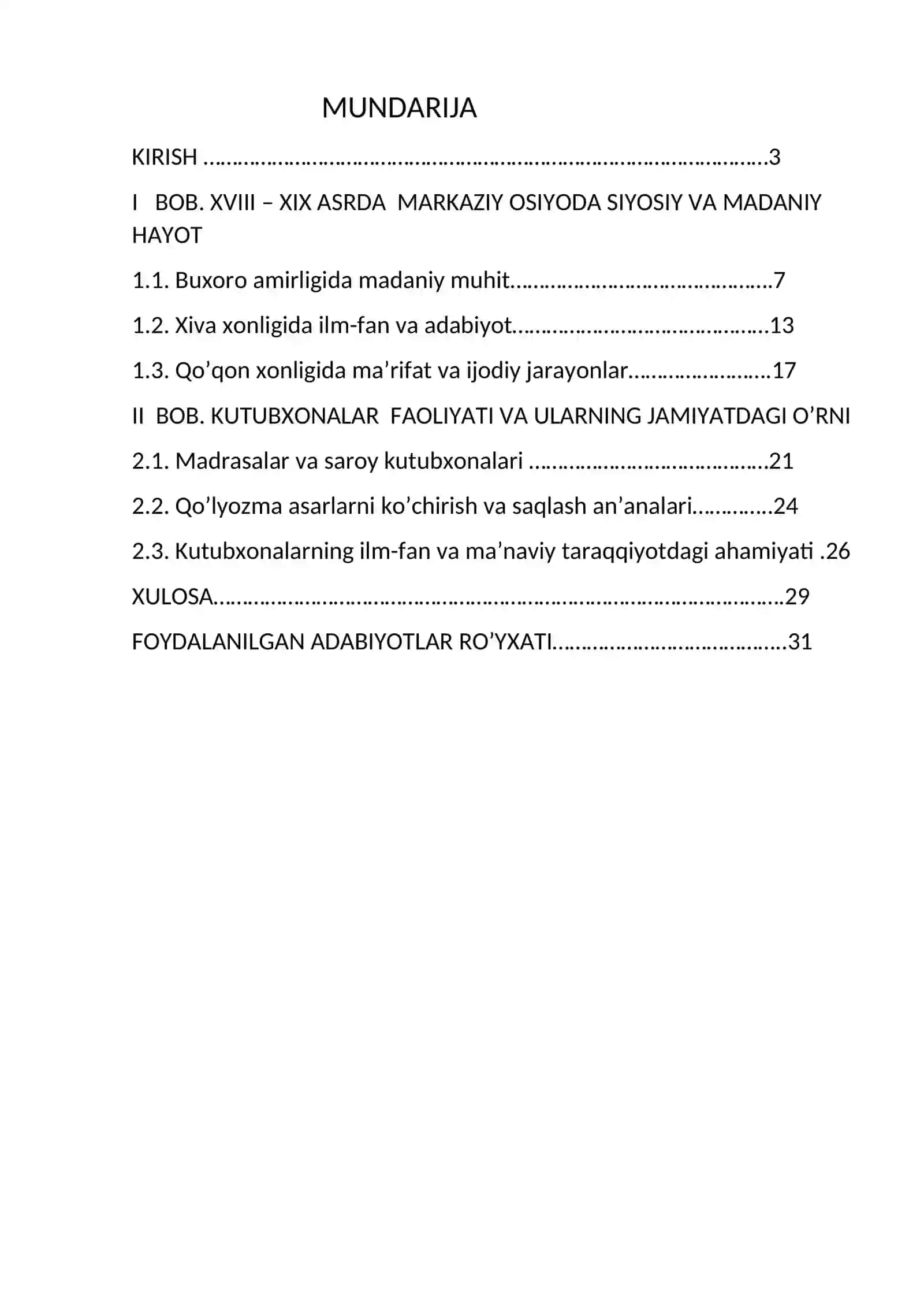KUTUBXONASHUNOSLIK’’ FANIDAN KURS ISHI 2