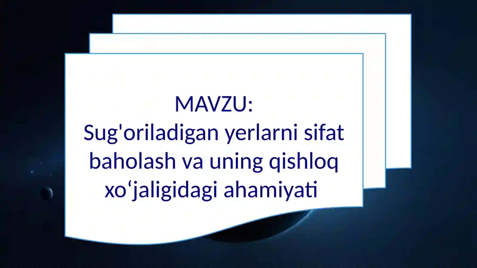 Yer kadastri va bonitrovkasi fanidan taqdimoti 2