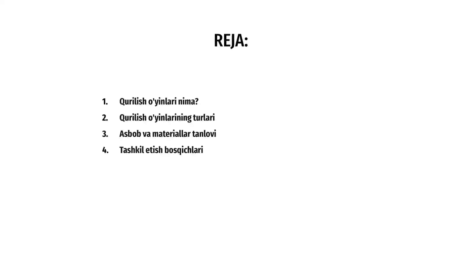 Qurilish o'yinlari va ularni tashkil etish 2