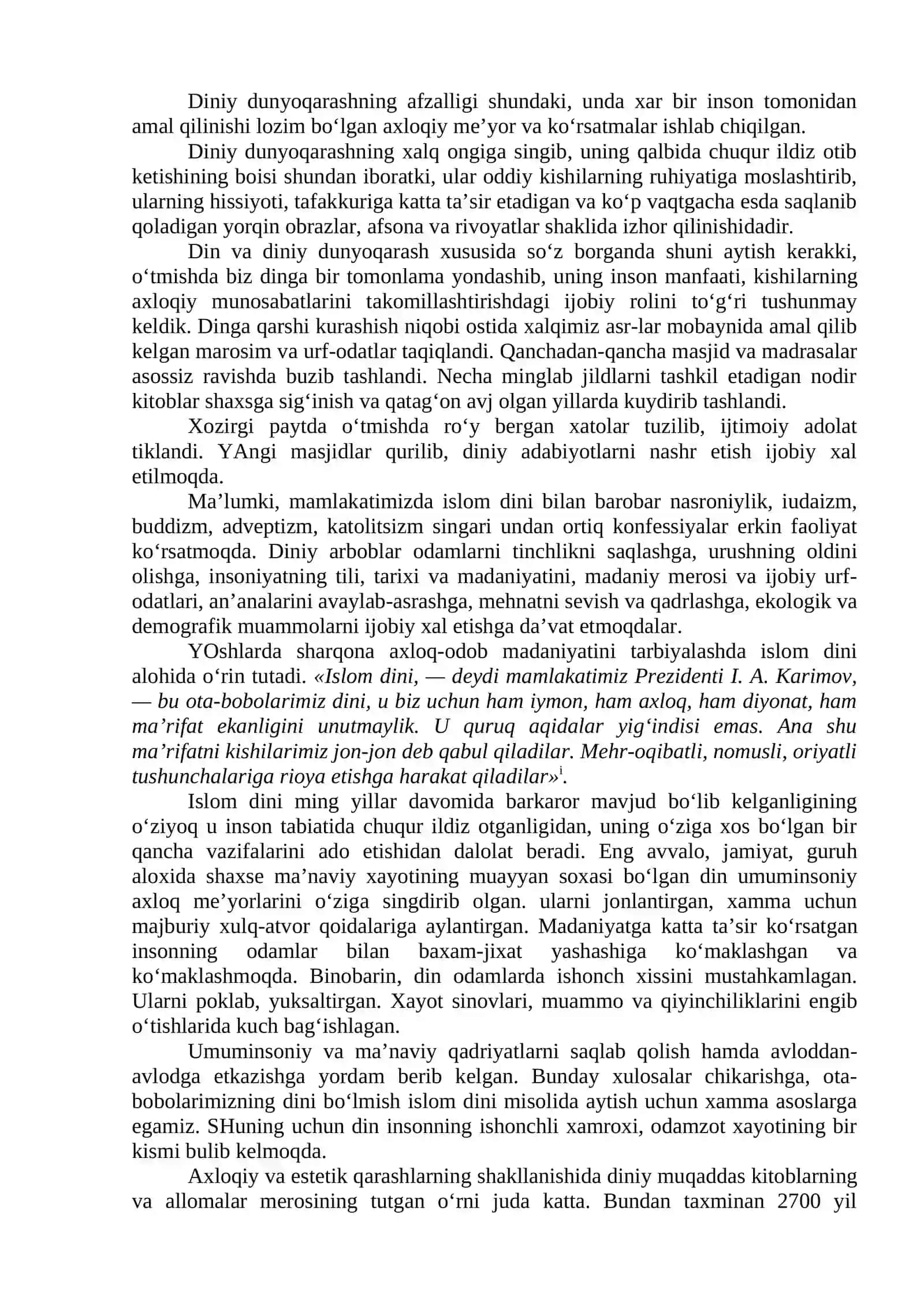 Axloqiy-estetik qarashlarning shakllanishi va rivojlanishida dinning tytgan o‘rni 2