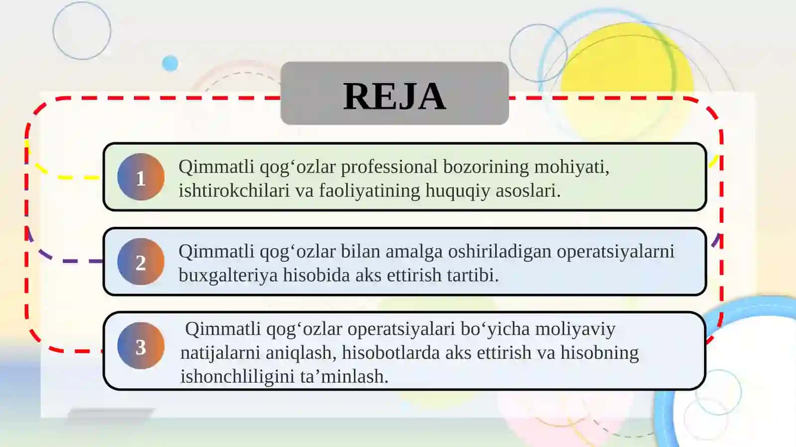 Qimmatli qog'ozlar professional bozoridagi operatsiyalar buxgalteriya hisobining xususiyatlari 2
