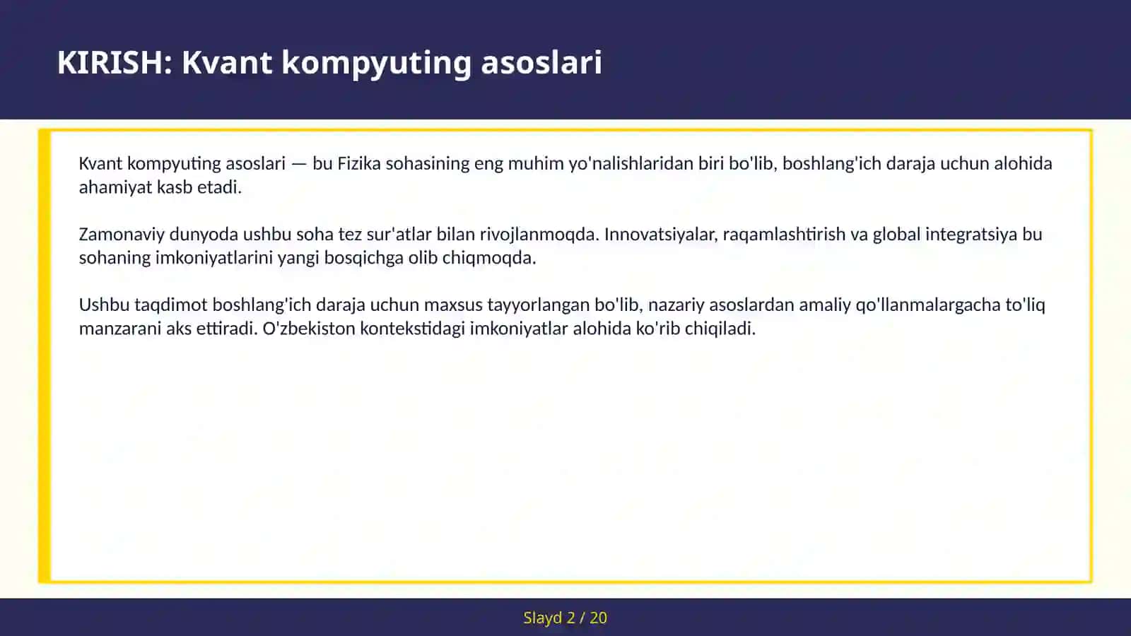 Kvant kompyuting asoslari 2