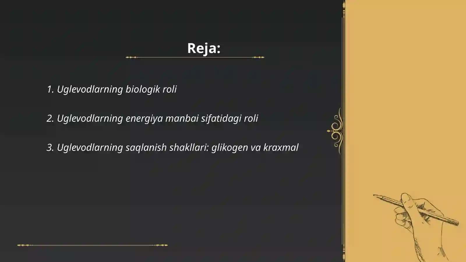 Asosiy ozuqaviy moddalarda uglevodlarning biologik roli va manbalari 2