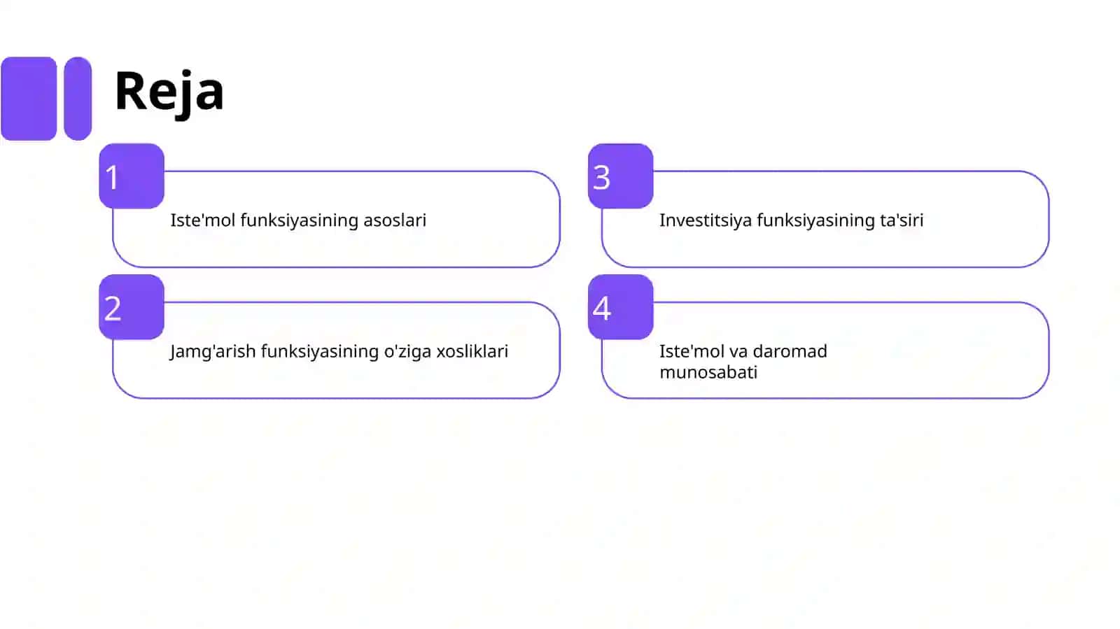 Istemol funksiyasining asoslari 2