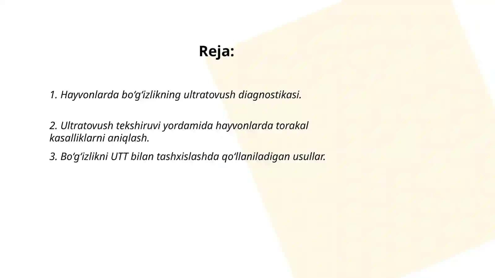 Hayvonlarda bo‘g‘izlikni ultratovush UTT yordamida tekshirish 2