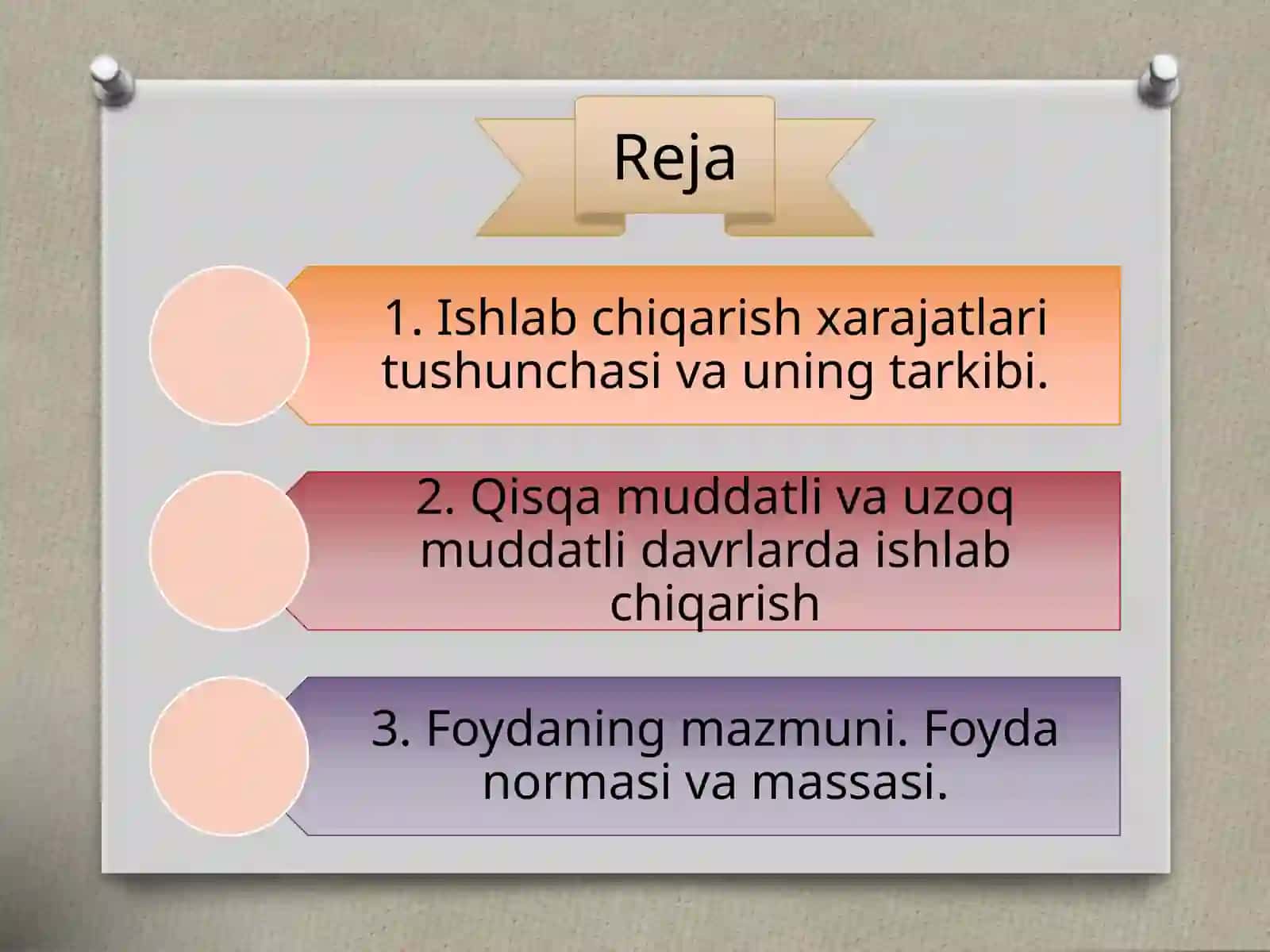 Korxona xarajatlari va foydasi 2