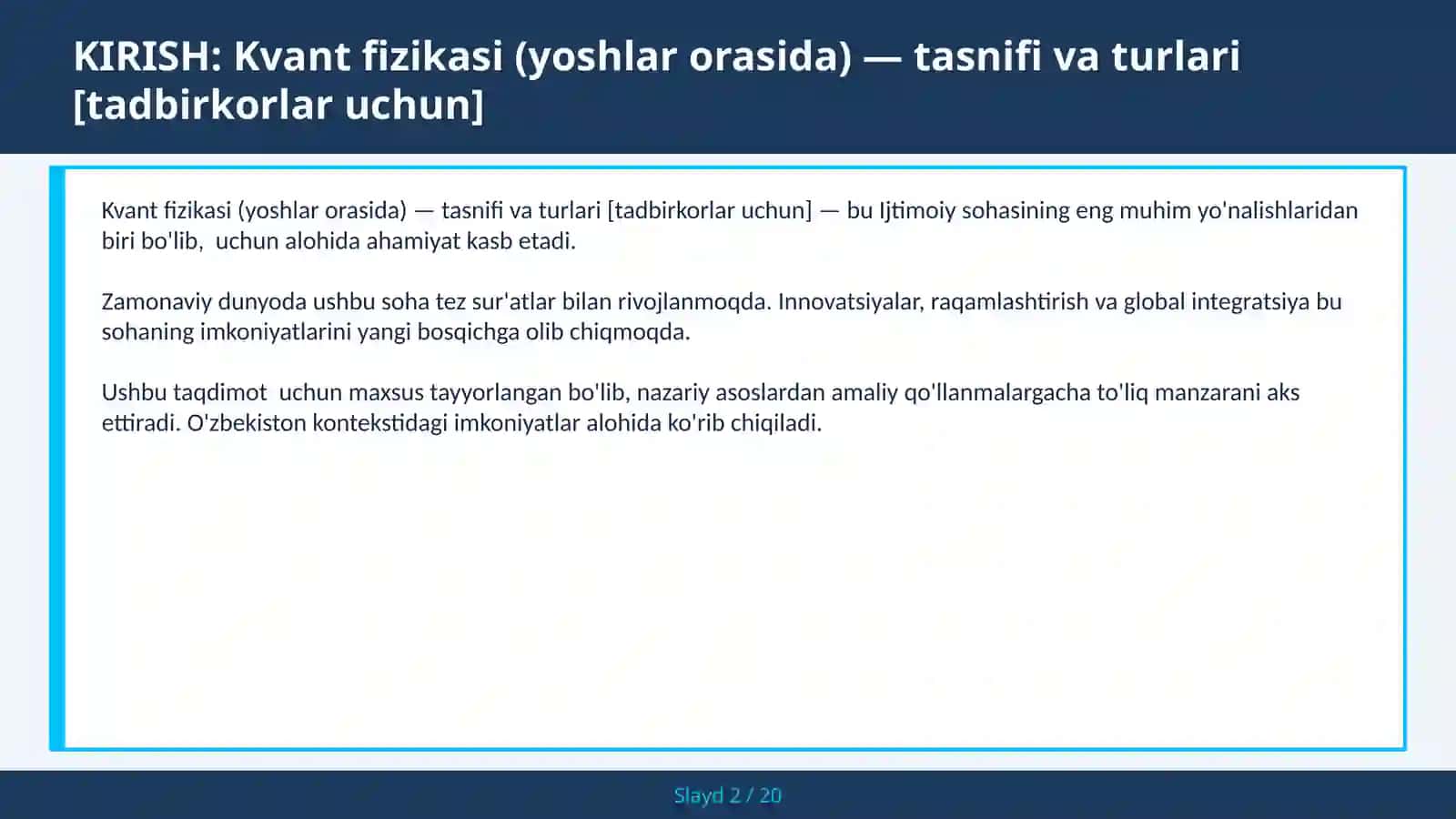 Kvant fizikasi (yoshlar orasida) — tasnifi va turlari [tadbirkorlar uchun] 2
