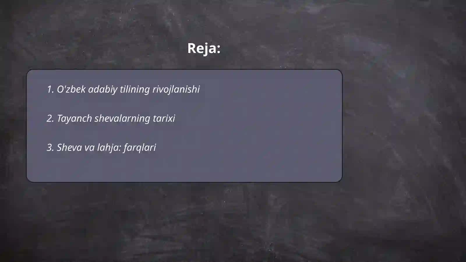 O'zbek adabiy tilining tayanch shevalari.Shevalar lug'ati.Dialektal leksikalogiya 2
