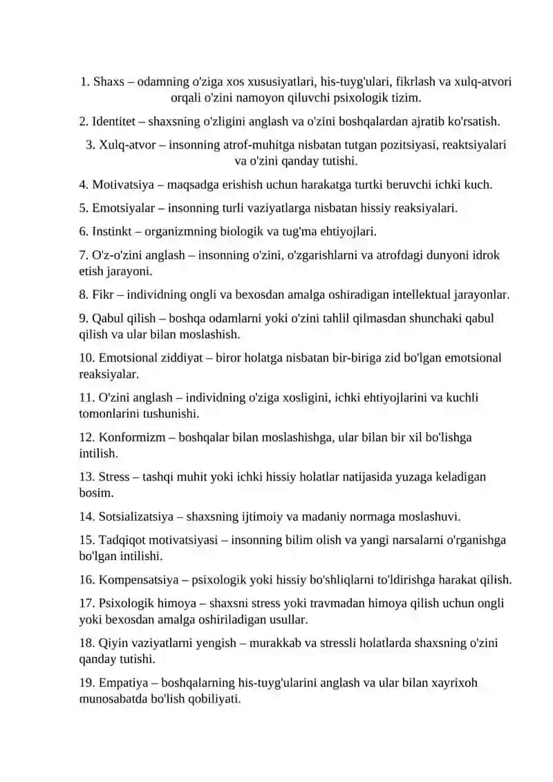 UMUMIY PSIXOLOGIYA (SHAXS) FANI 2